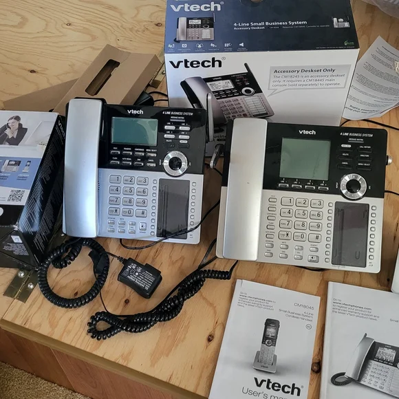 VTech 4-Line Business Phone System - Black and Silver